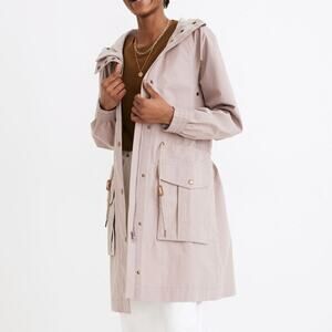 Madewell Mauve Pink Waterproof Rainfall Anorak Raincoat Womens M Oversized Fit